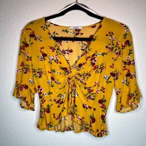 Floral Ruched Detail Top